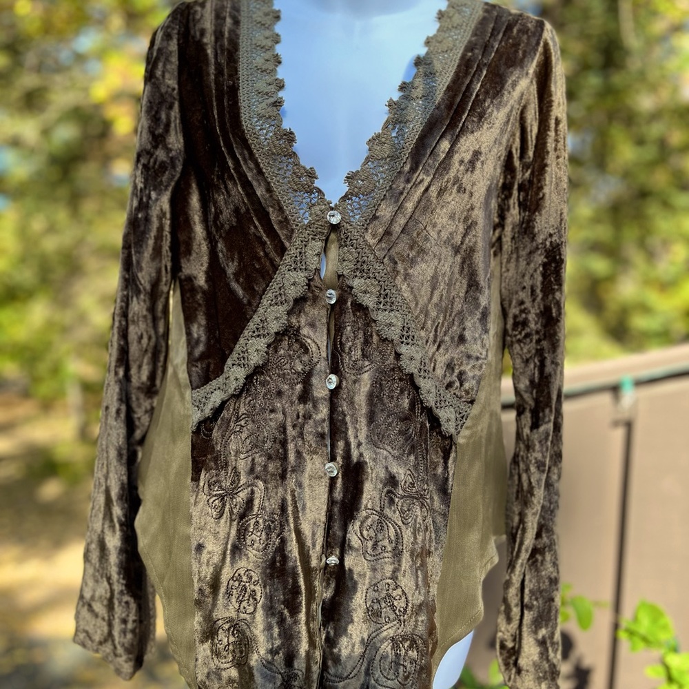 Boho Velvet and Lace top